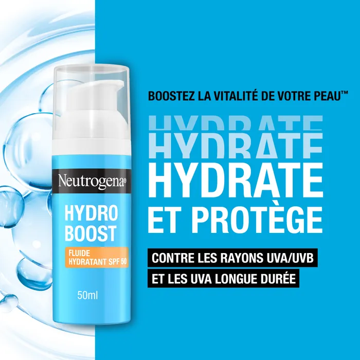 NEUTROGENA HYDRO BOOST - Fluide Hydratant SPF50 Sans Parfum - Tous Types de Peaux, 50ml_3