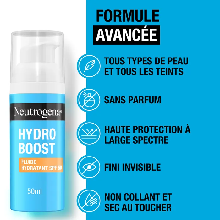 NEUTROGENA HYDRO BOOST - Fluide Hydratant SPF50 Sans Parfum - Tous Types de Peaux, 50ml_4