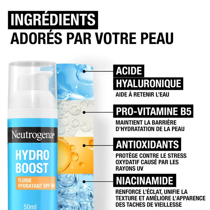 NEUTROGENA HYDRO BOOST - Fluide Hydratant SPF50 Sans Parfum - Tous Types de Peaux, 50ml_1