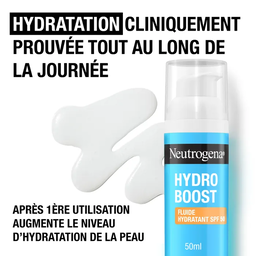 NEUTROGENA HYDRO BOOST - Fluide Hydratant SPF50 Sans Parfum - Tous Types de Peaux, 50ml