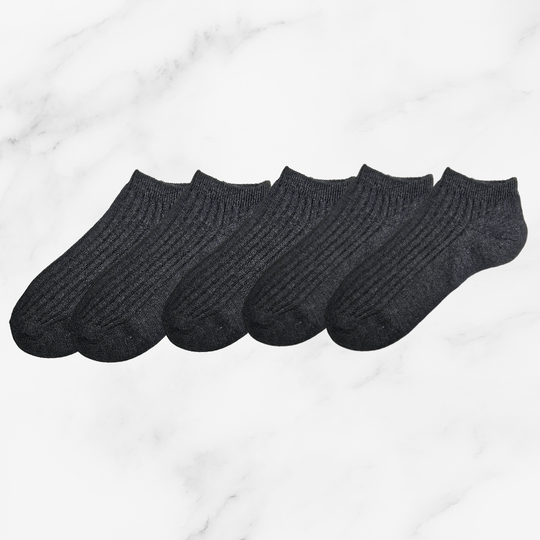 [10276] 5 Pairs Unisex's Low-Cut Ankle Cotton Socks - Versatile, Breathable & Odor-Resistant_3