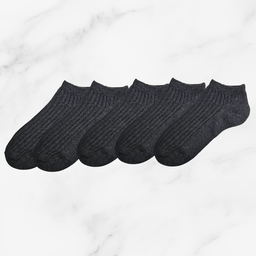 [10276] 5 Pairs Unisex's Low-Cut Ankle Cotton Socks - Versatile, Breathable & Odor-Resistant