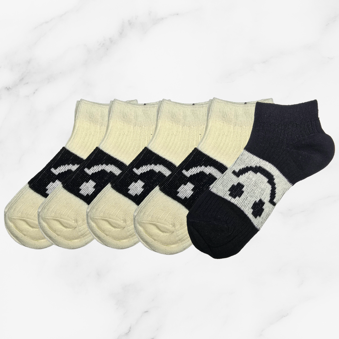 [10278] 5 Pairs Men's Low-Cut Ankle Cotton Socks - Versatile, Breathable & Odor-Resistant_6