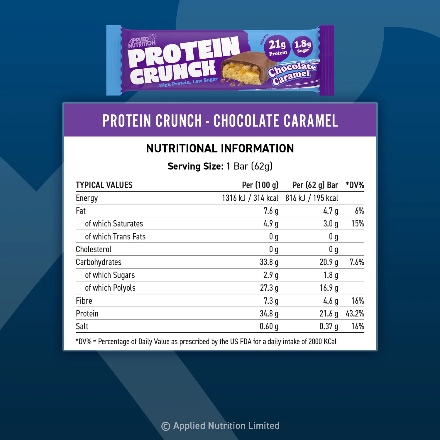 חטיף חלבון אפלייד בר קראנץ Crunch Protein Bar (HFSS Compliant)_1