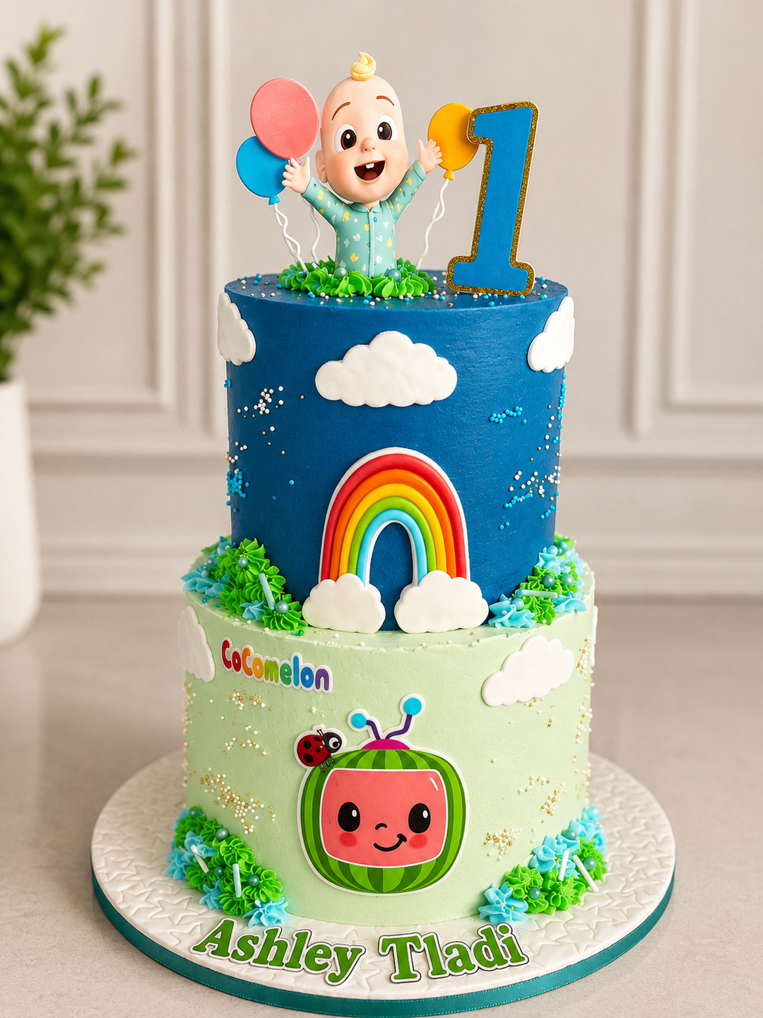 2 tier cocomelon cake for boy