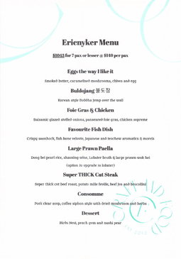 Private Dining Session