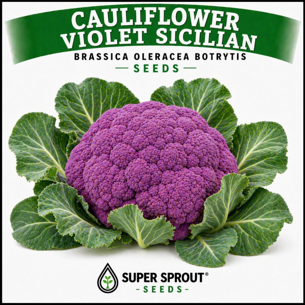 🥦CAULIFLOWER-VIOLET SICILIAN🥦 x 15  organic seeds