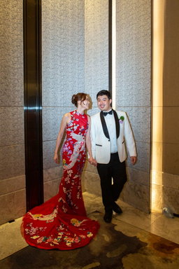Folklore Cheongsam in Red with Phoenix 