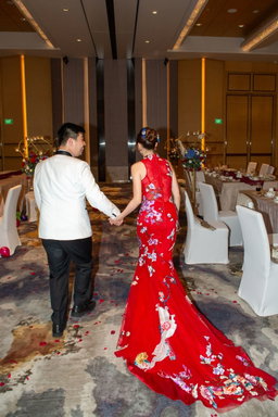 Folklore Cheongsam in Red with Phoenix 