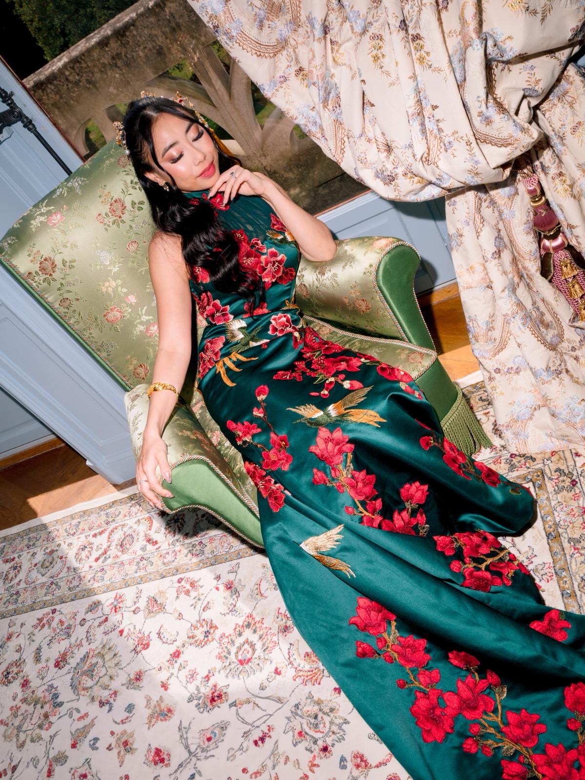 Folklore Cheongsam in Emerald _3