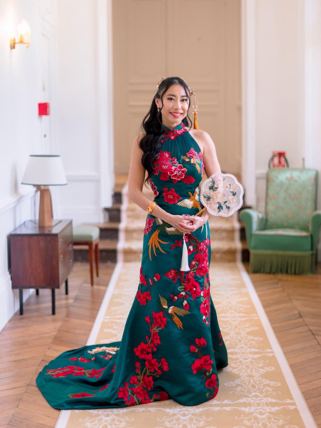 Folklore Cheongsam in Emerald