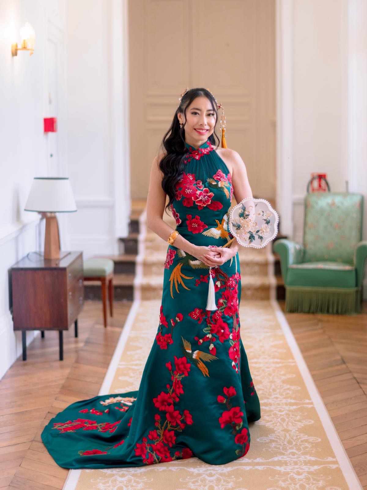 Folklore Cheongsam in Emerald _0