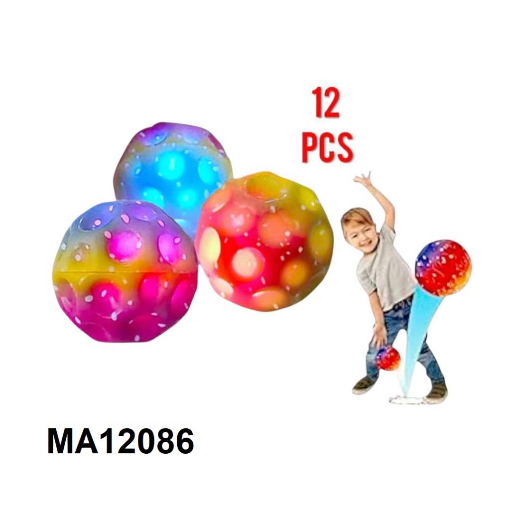 LED FLASHING POP-UP JUMPING BOUNCY BALL "12PCS"