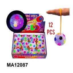 LED FLASHING BALL WITH ELASTIC "12PCS"