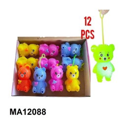 LED FLASHING SPIKY BEAR WITH ELASTIC "12PCS"