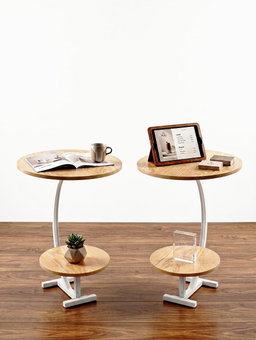 Table d'appoint 2en1 Blanc