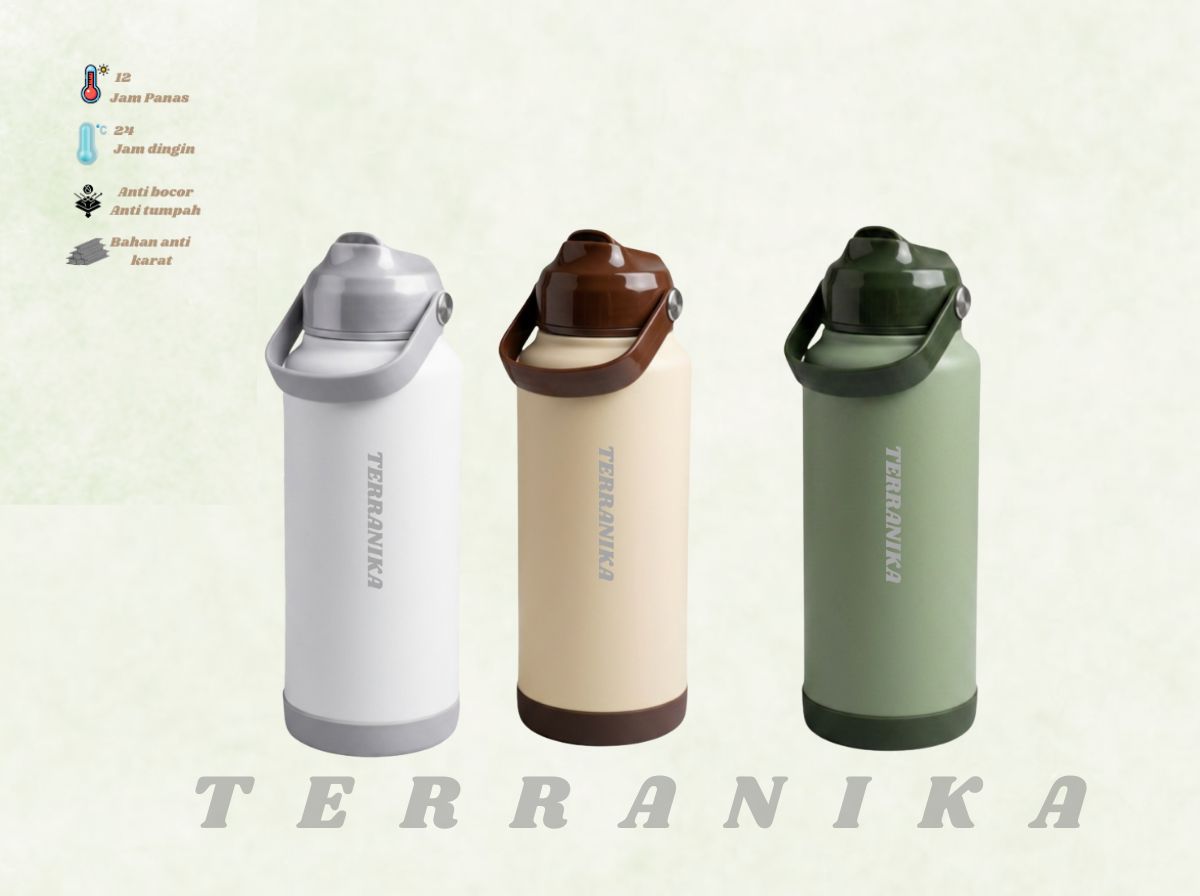 TERRANIKA TUMBLER Premium Insulated Stainless Steel - Flip Straw & Anti Bocor_0