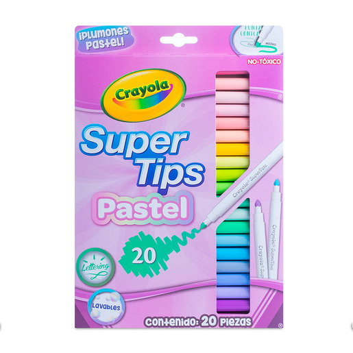 Plumones Super Tips Crayola (Pastel) 20pza.  _0