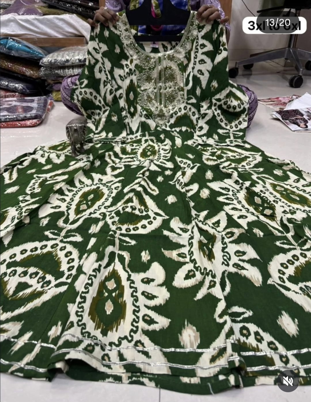 Plus Size Cotton Anarkili 