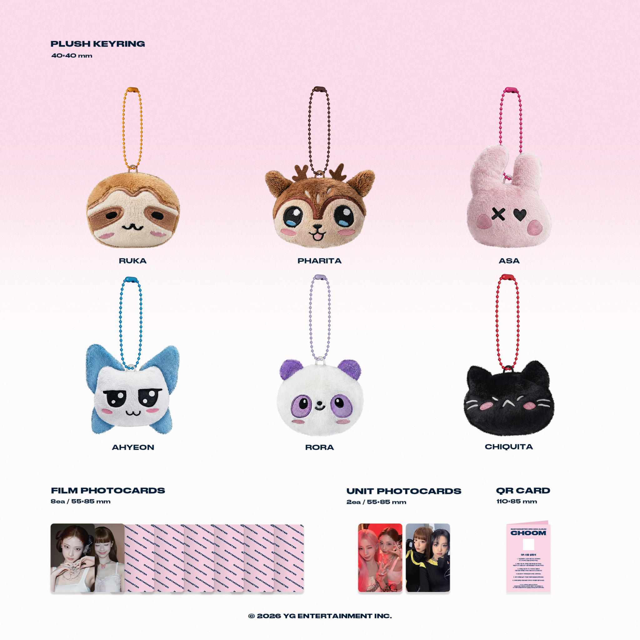 BABYMONSTER - 3rd Mini Album CHOOM PLUSH KEYRING VER_1