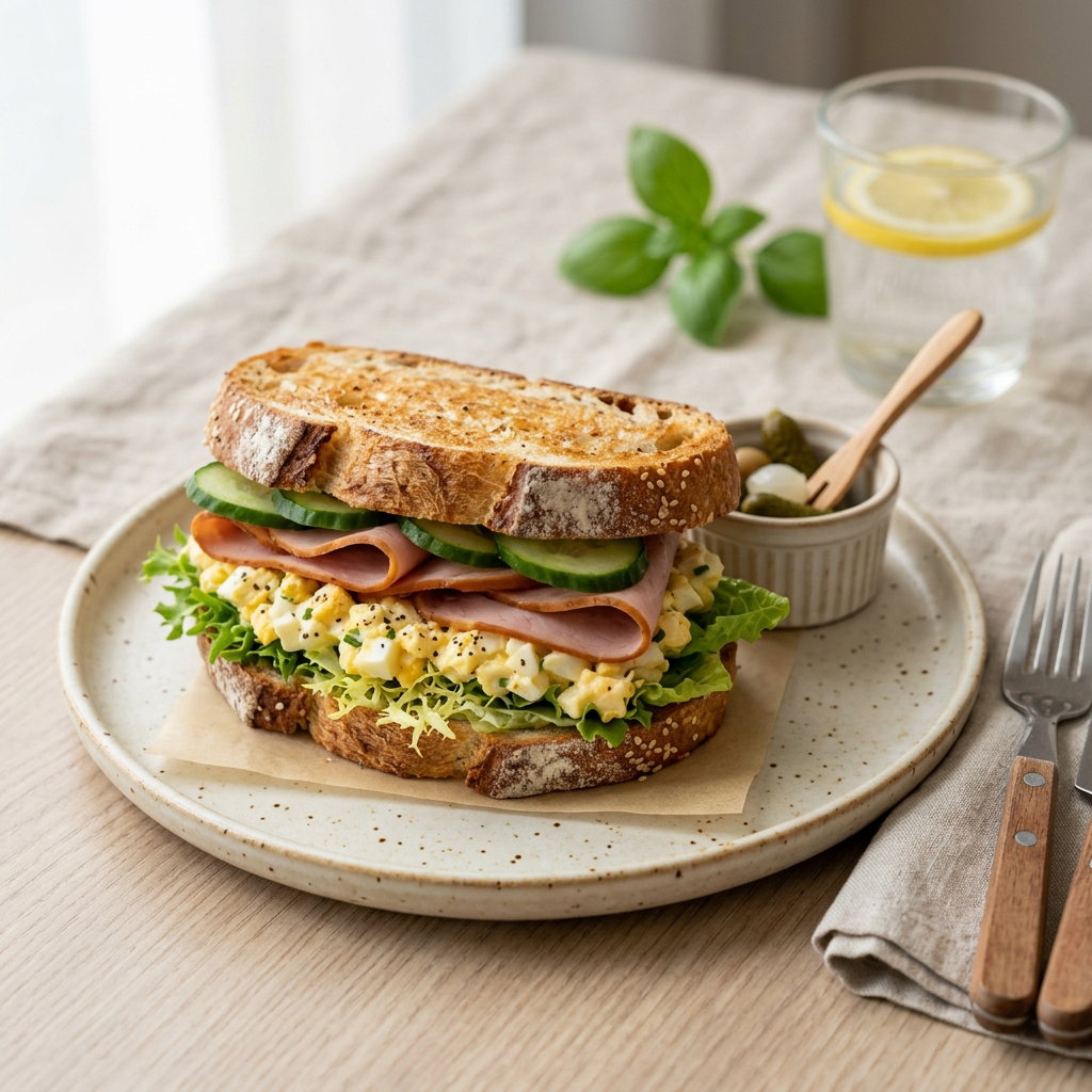 Egg Mayo Chicken Ham Sourdough