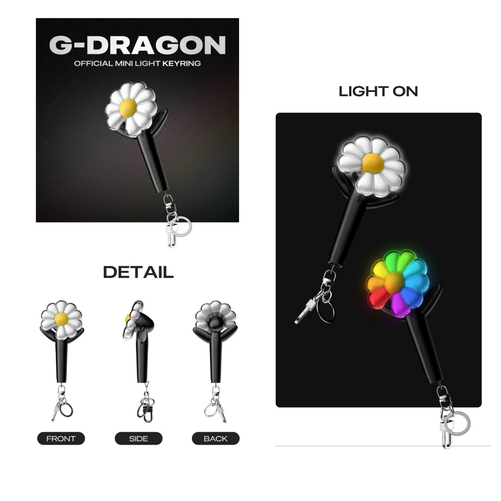 G-DRAGON - OFFICIAL MINI LIGHT KEYRING (BLACK)_1