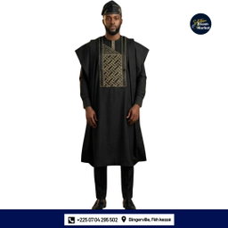 Tunique Ample Homme couleur Noire