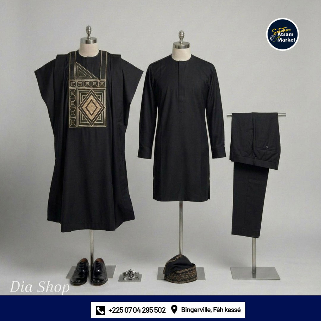 Tunique Ample Homme couleur Noire_2