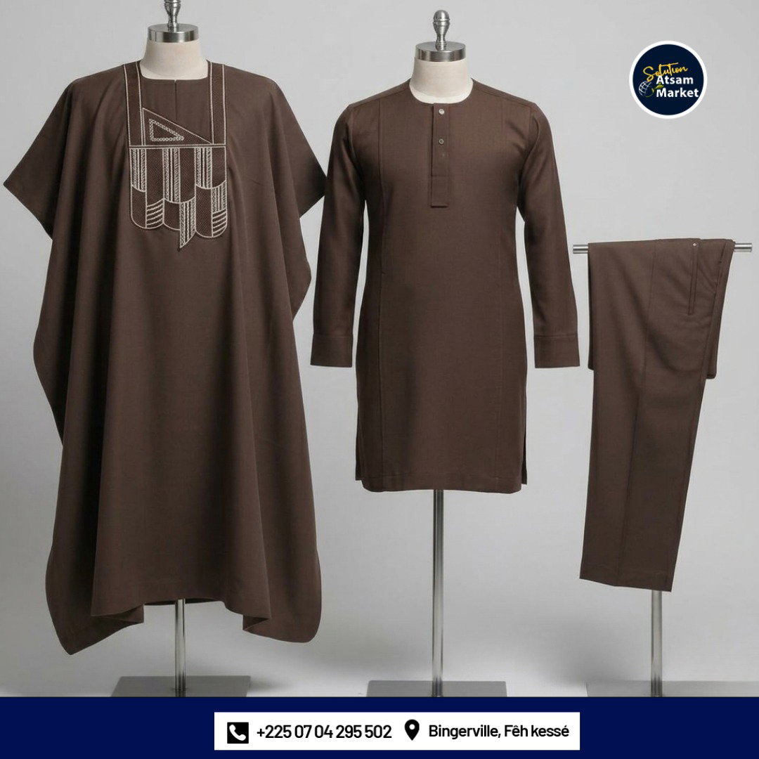 Tunique Ample Homme couleur Marron