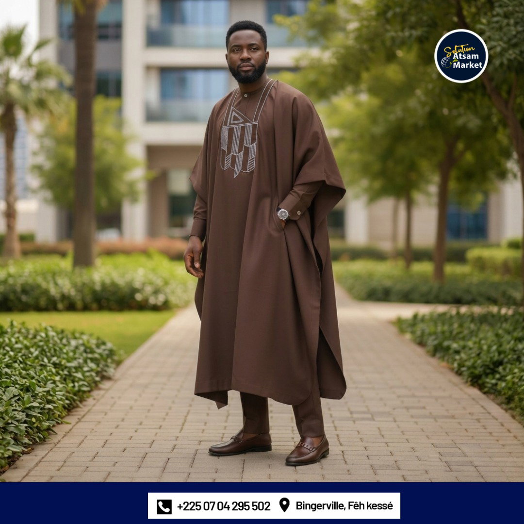 Tunique Ample Homme couleur Marron_1