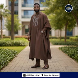 Tunique Ample Homme couleur Marron