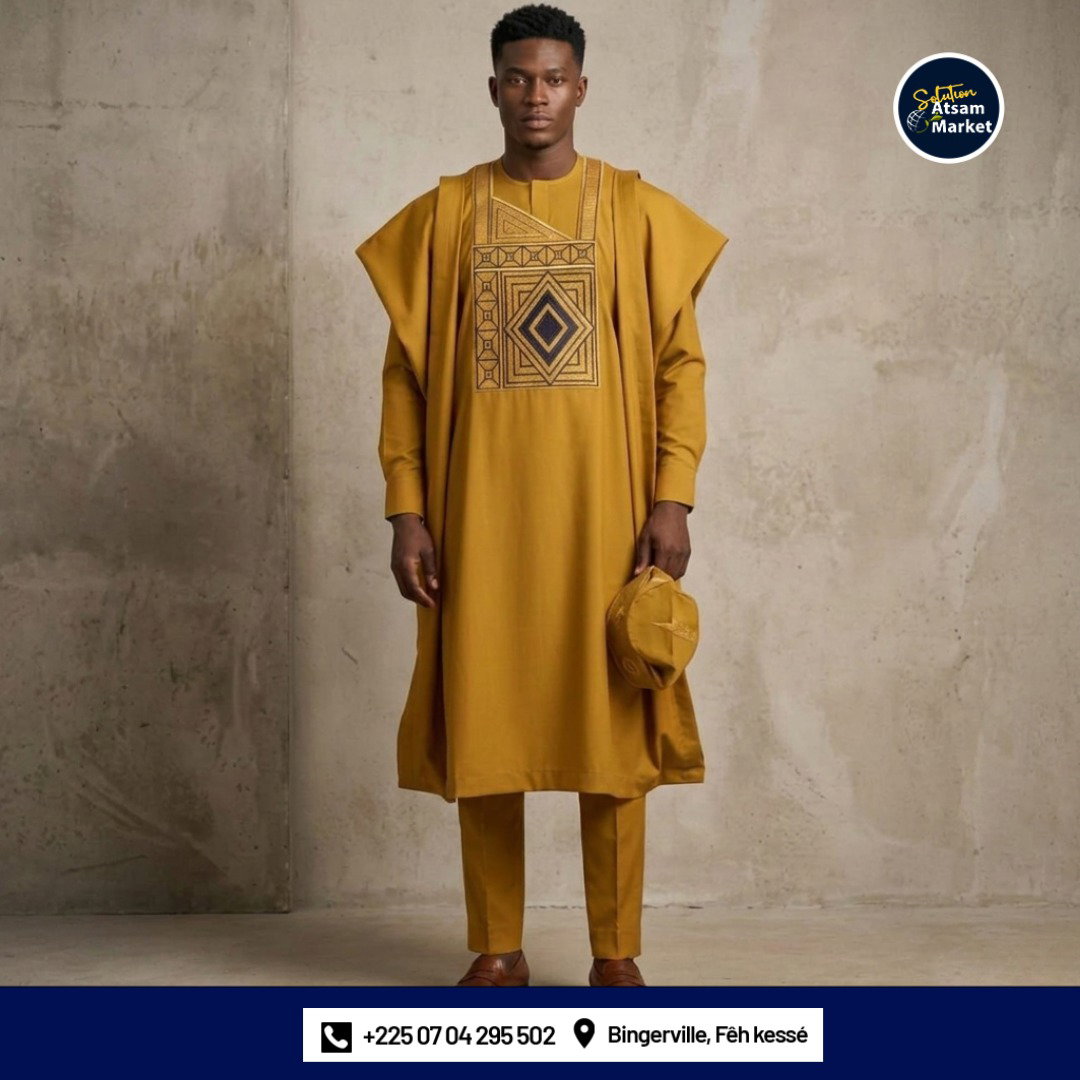 Tunique Ample Homme couleur Jaune