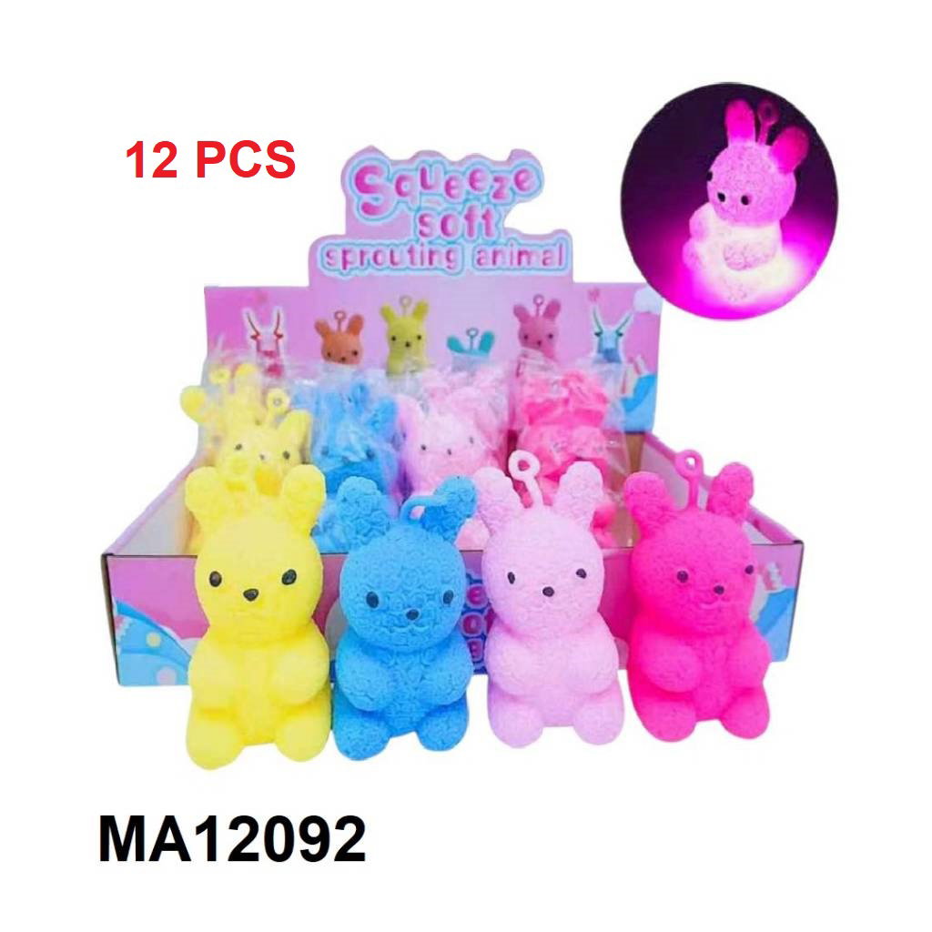 LED FLASHING SPIKY BEAR WITH ELASTIC "12PCS"