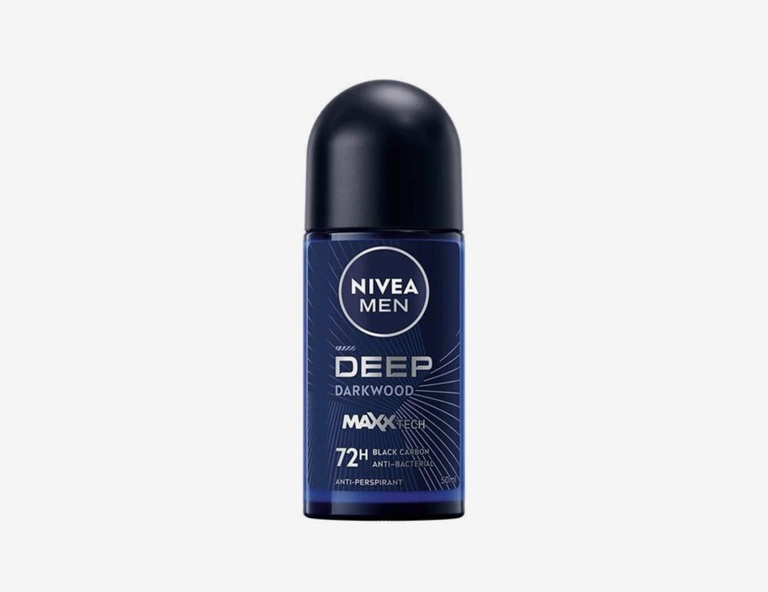 Nivea Deep Black Carbon Antibacterial Dark Wood Scent Antiperspirant Deodorant Roll-On