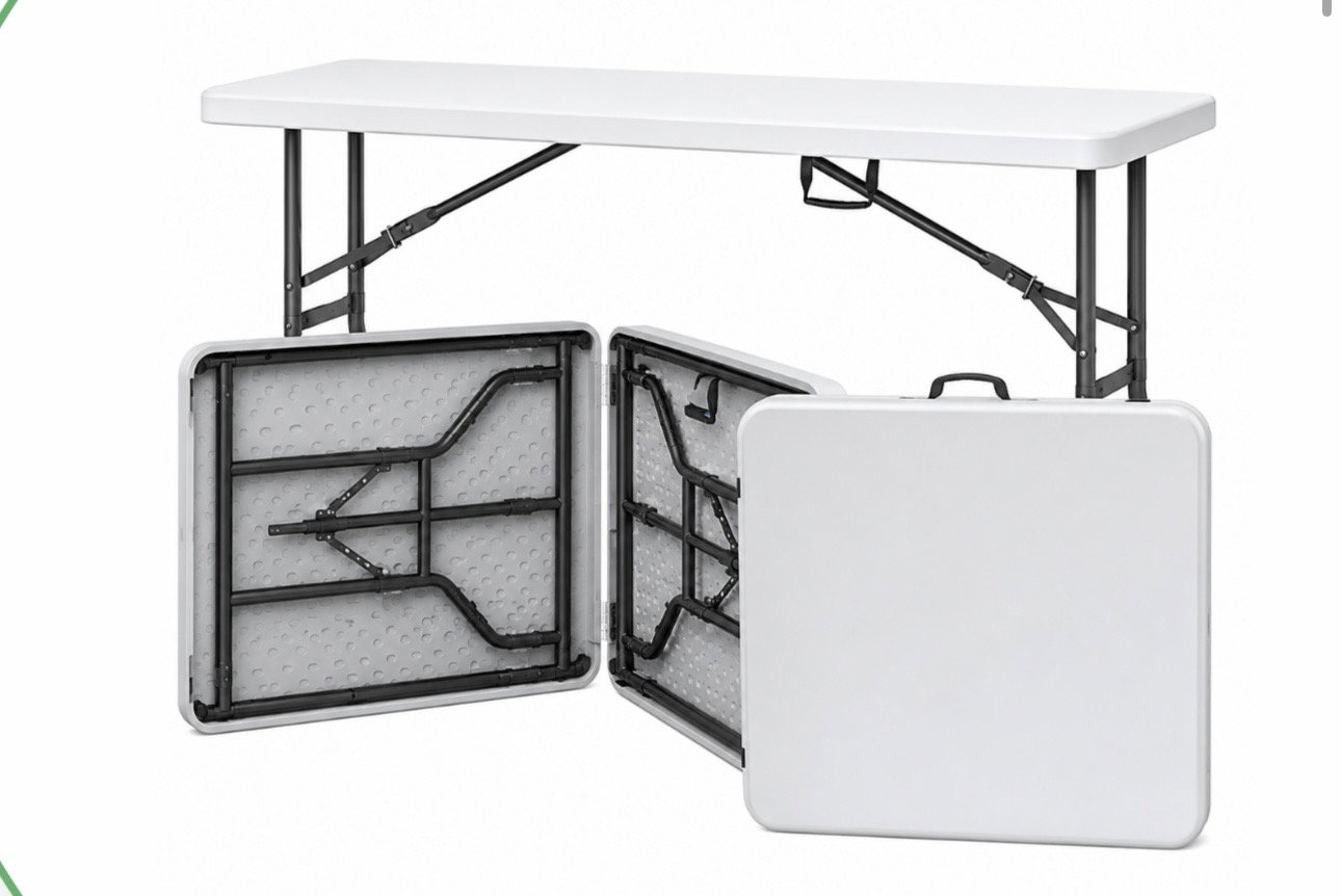 Plastic fold up table