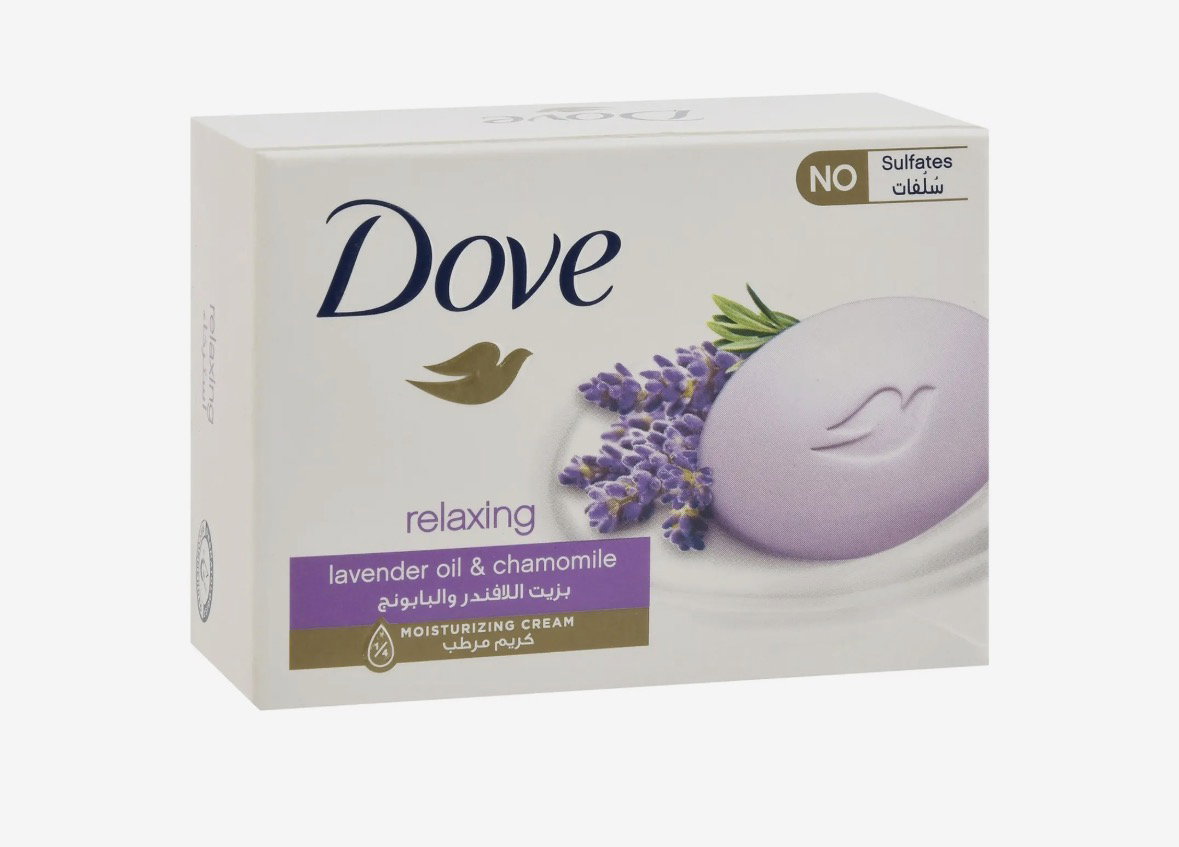 Dove Relaxing Soap Bar Lavender Oil & Chamomile Scent with Moisturizing Cream,