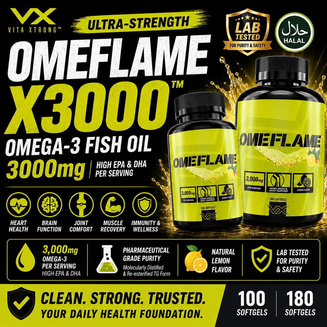 Vitaxtrong Omeflame X3000™ | 100 / 180 Softgels | Ultra-Concentrated Omega-3 Fish Oil 3000mg | EPA & DHA [VX]