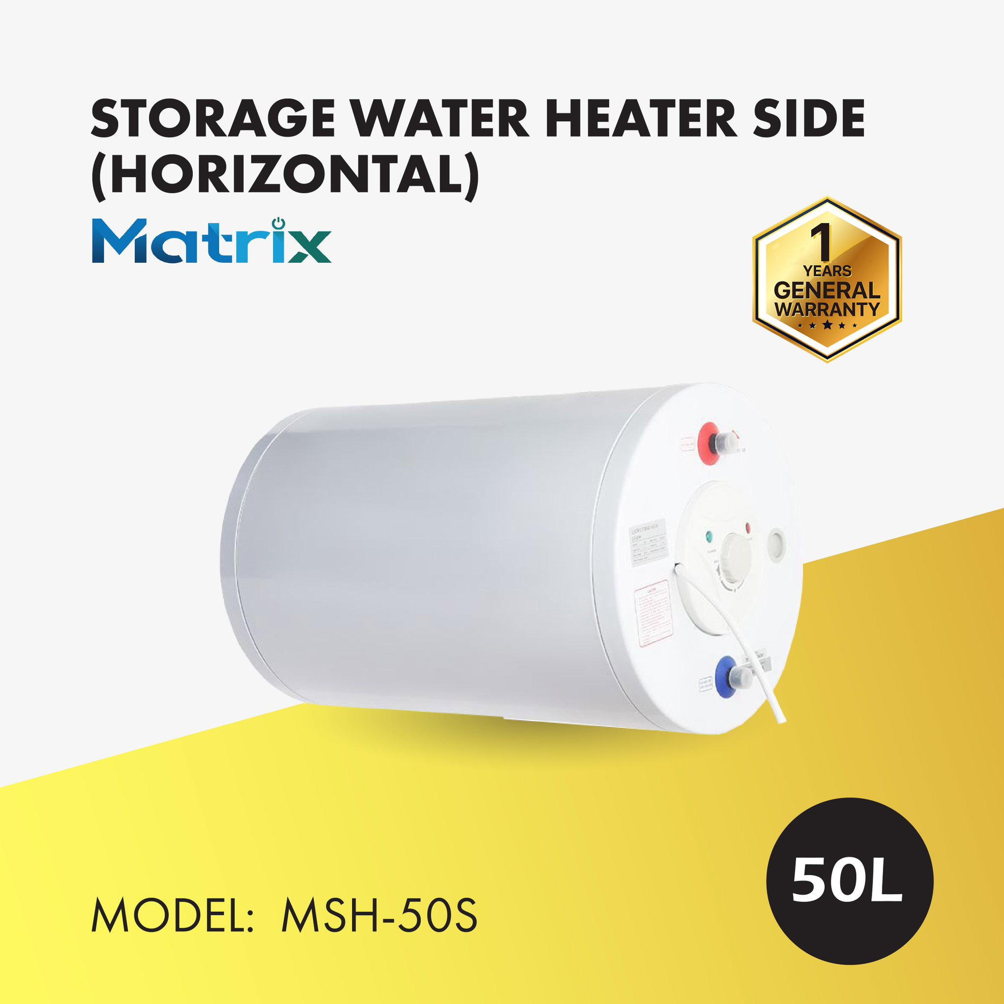 MATRIX STORAGE HEATER 50L SIDE (HORIZONTAL) MSH-50S_0