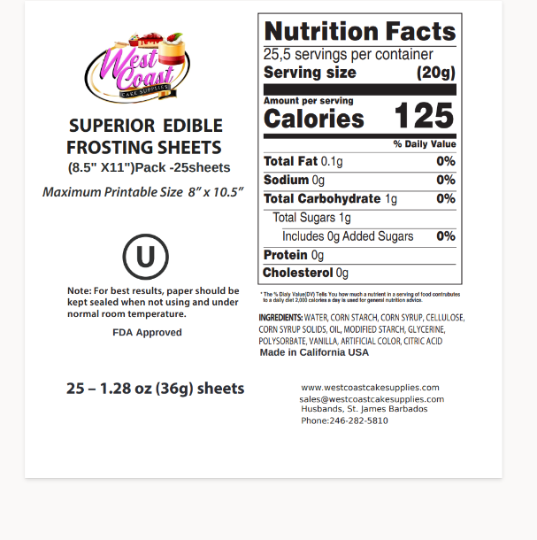 WEST COAST CAKE SUPPLIES SUPERIOR THIN FROSTING SHEETS _0