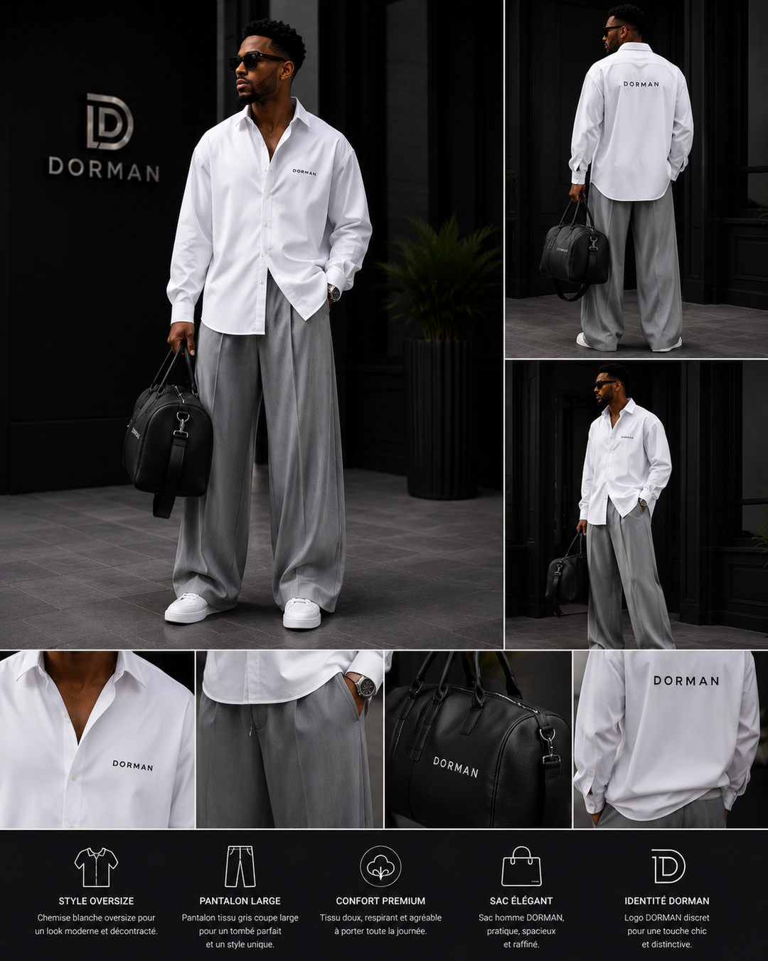 complet gris blanc gros bas