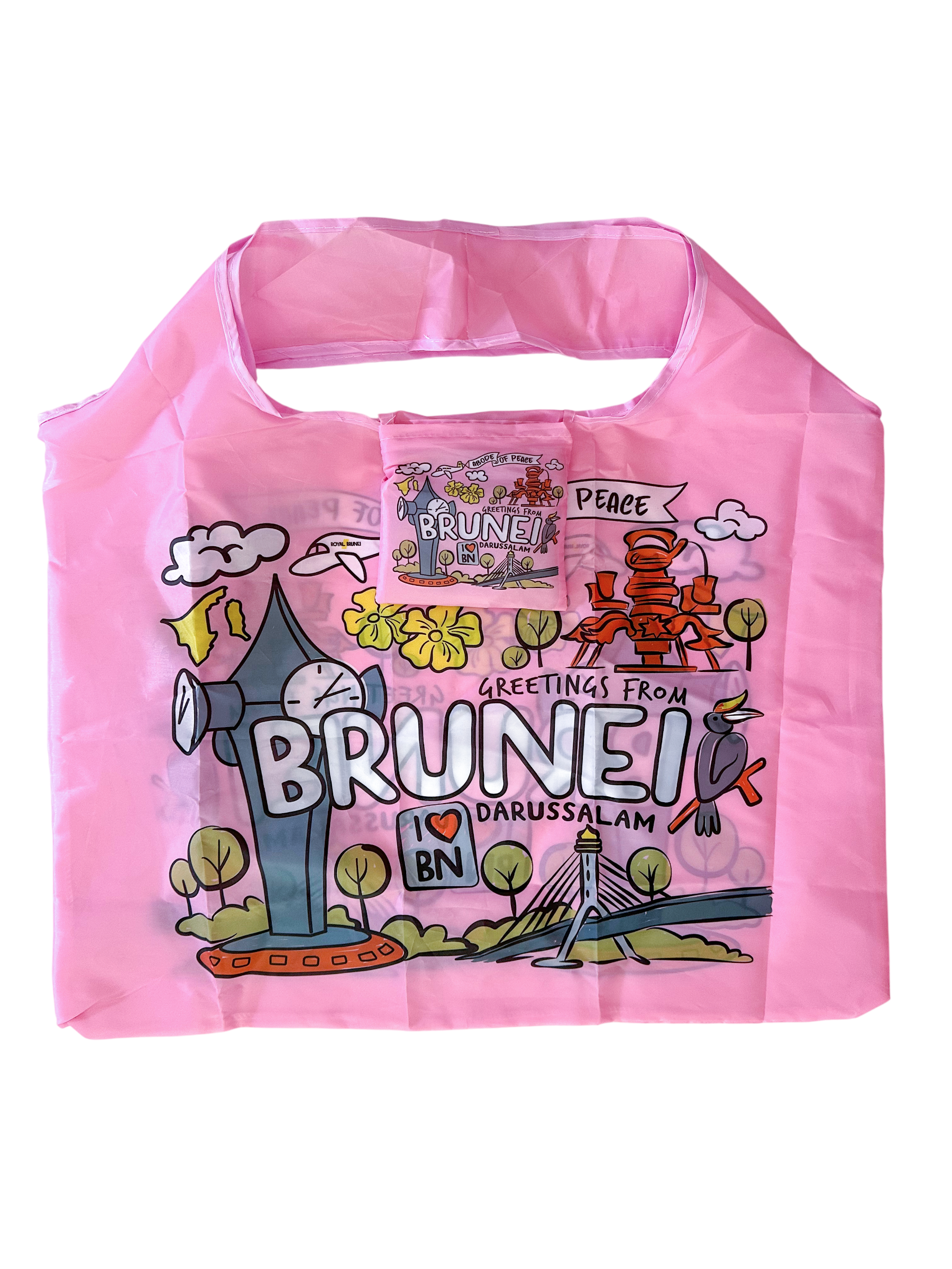 Foldable Shopping Bag - Street Doodle Pink 56x67cm_0
