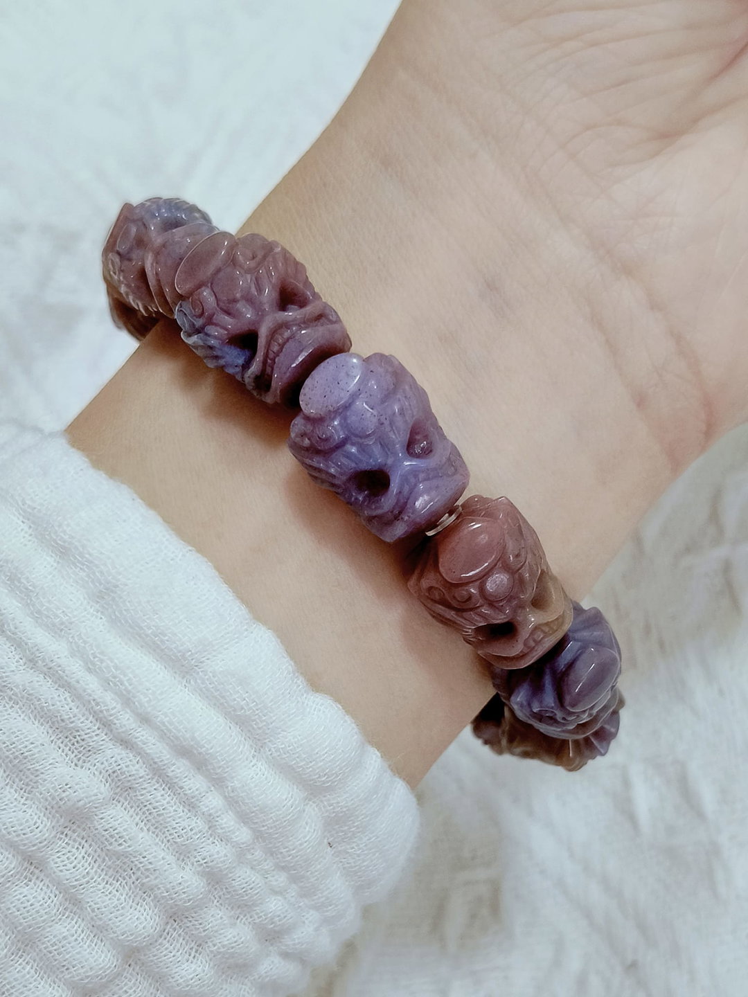 Rare Pink Xi Zhu 喜主 Bracelet 🤍 Xiang Xiong Agate • Collector Series • 16×12mm