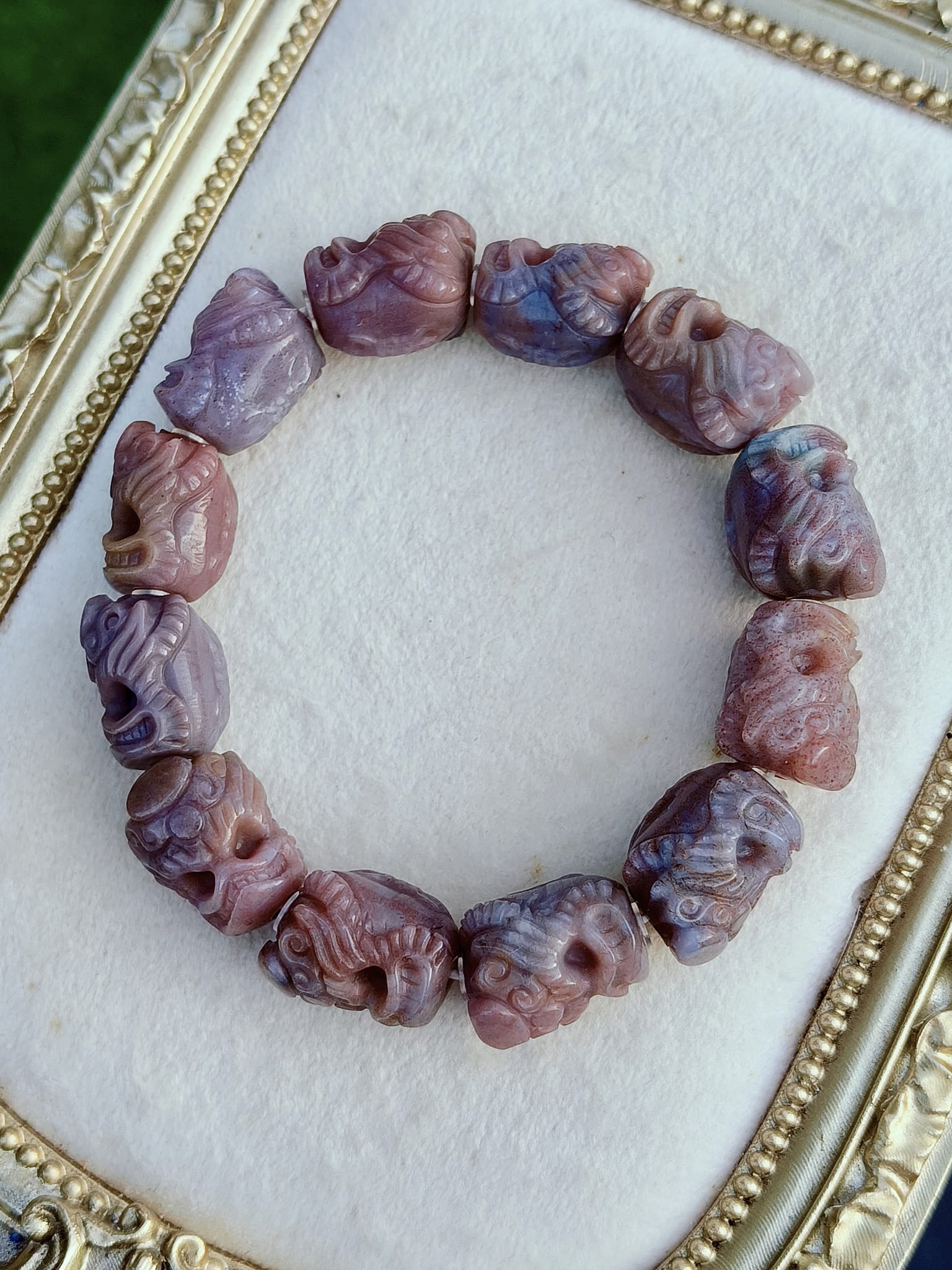 Rare Pink Xi Zhu 喜主 Bracelet 🤍 Xiang Xiong Agate • Collector Series • 16×12mm_7