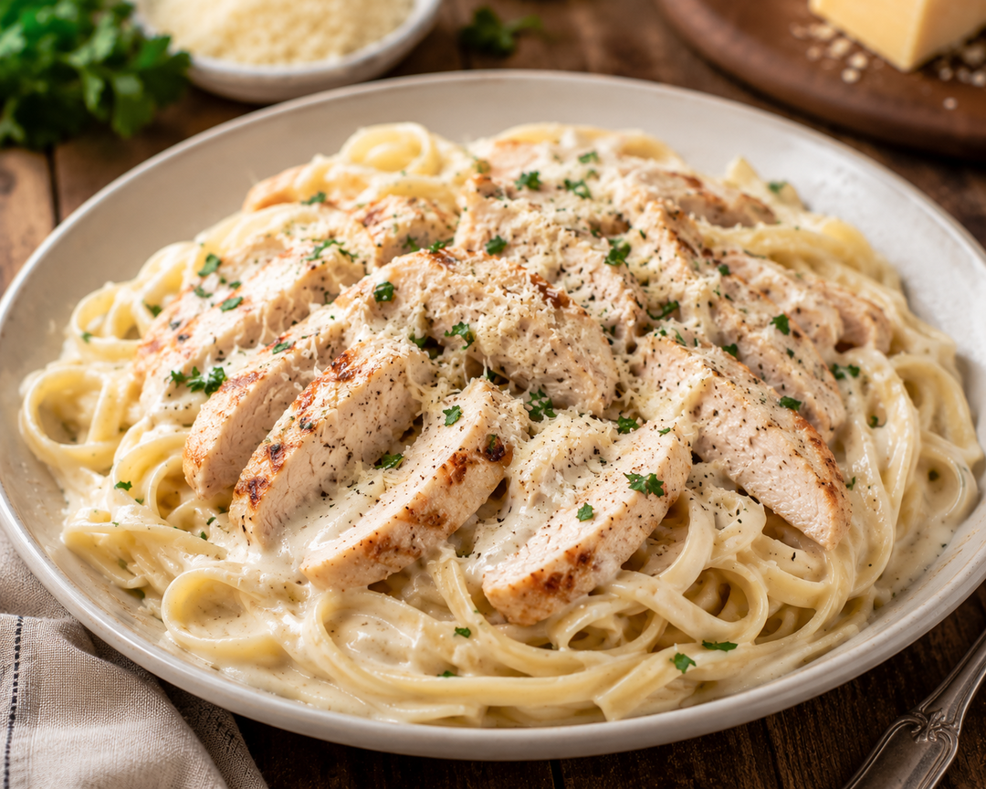 CHICKEN ALFREDO PASTA 