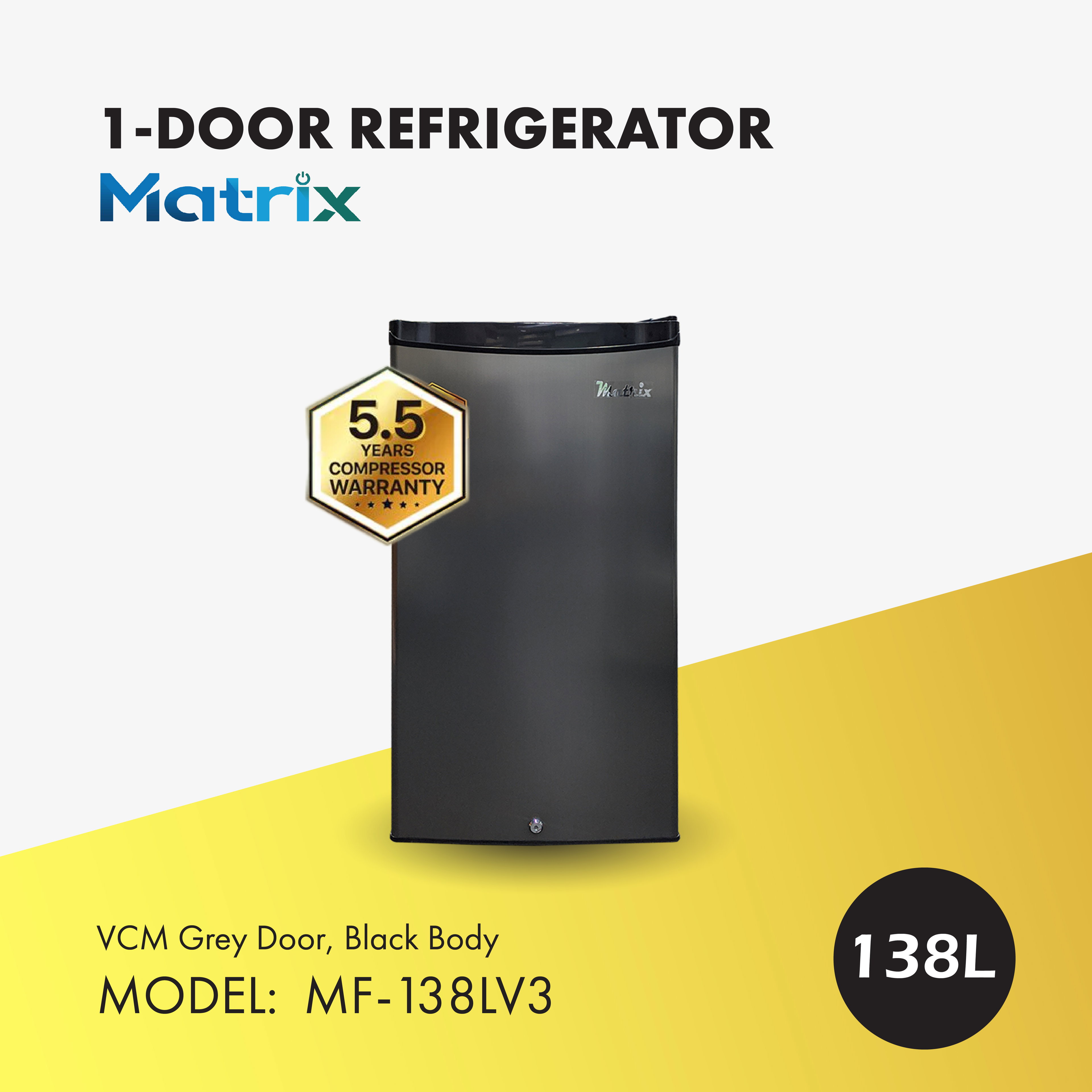 MATRIX 1-DOOR FRIDGE 138L (MF-138LV3)