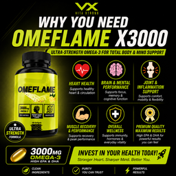 Vitaxtrong Omeflame X3000™ | 100 / 180 Softgels | Ultra-Concentrated Omega-3 Fish Oil 3000mg | EPA & DHA [VX]