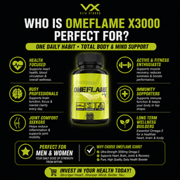 Vitaxtrong Omeflame X3000™ | 100 / 180 Softgels | Ultra-Concentrated Omega-3 Fish Oil 3000mg | EPA & DHA [VX]