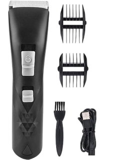 Emily pets Cat trimmer  