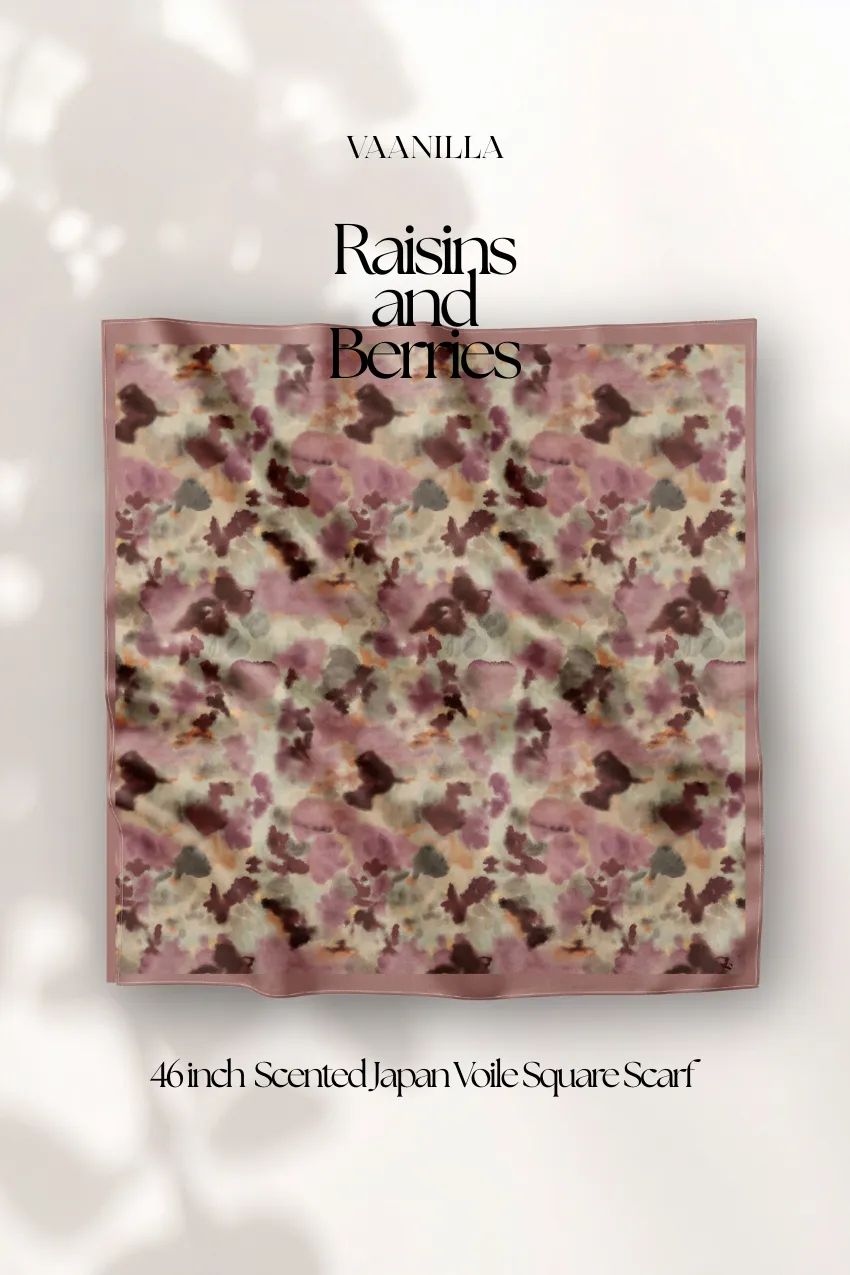 Raisins and Berries Scented Japan Voile Square Scarf_0