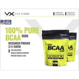 VITAXTRONG™ 100% BCAA 6500 Pure Powder (330g | 50 Servings) | 6,500mg BCAA 2:1:1 • Muscle Recovery, Endurance & Anti-Catabolic Support [VX]